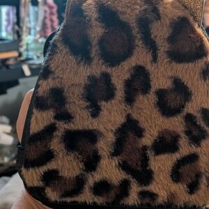 Leopard Print Faux Fur Women's Bag